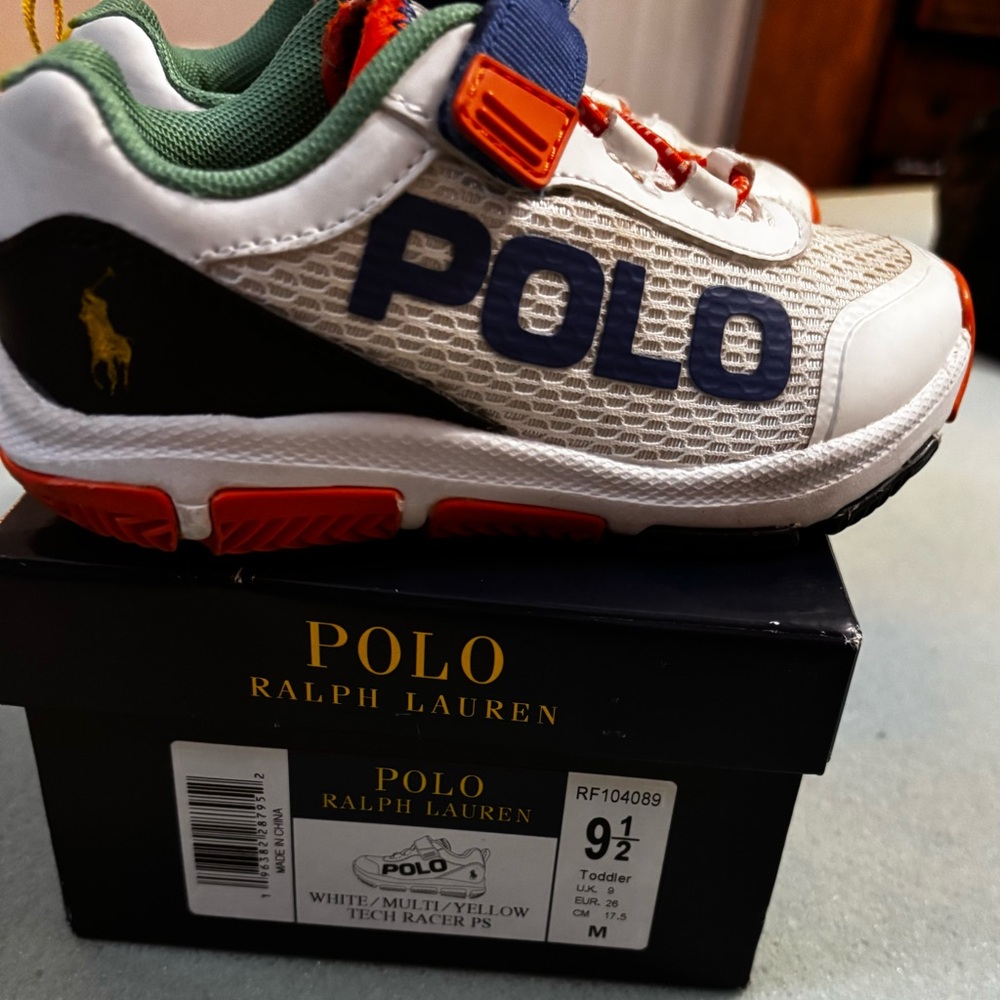 Polo by Ralph Lauren White Multi-Color Kids Sneakers